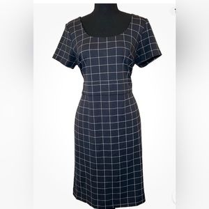Ann Taylor Sheath Women Dress Check Pattern Petite Size 10P